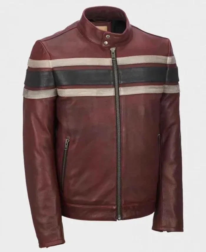 Men's Retro Red Waxed Vintage Leather Jacket | Trendy Leather Jackets
