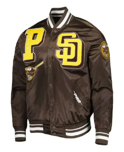 Men's San Diego Padres Pro Standard Mash Up Satin Jacket | Trendy Leather Jackets