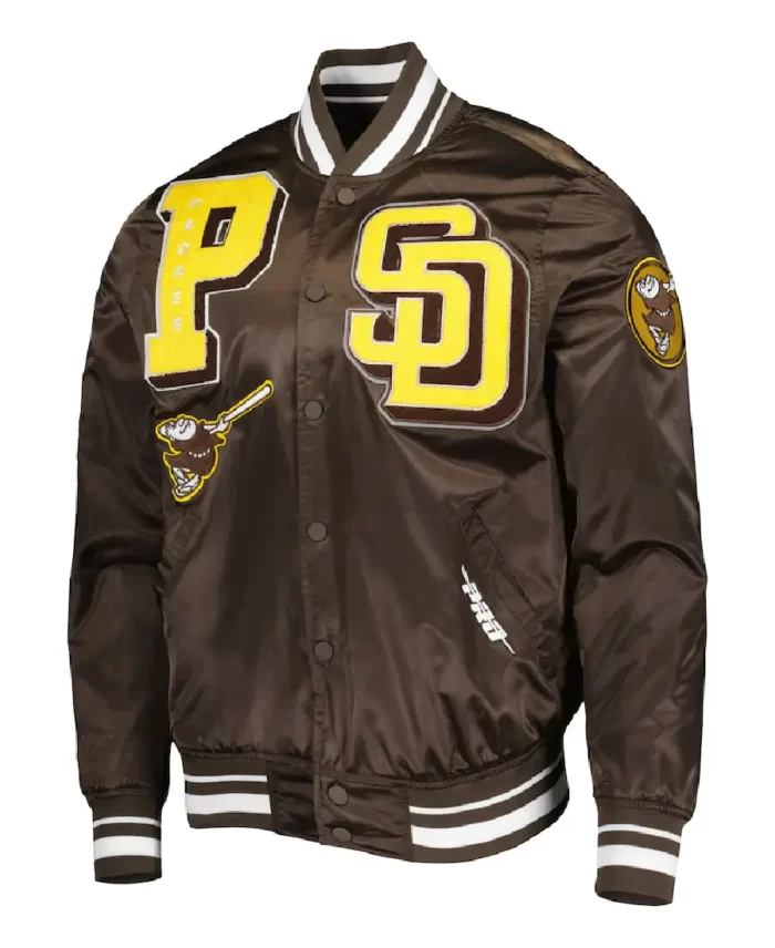 Men's San Diego Padres Pro Standard Mash Up Satin Jacket | Trendy Leather Jackets