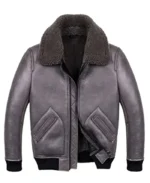 Men's Shearling Grey Sheepskin B2 Leather Jacket | Trendy Leather Jackets