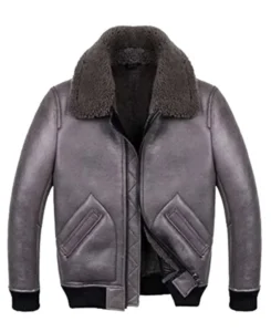 Men's Shearling Grey Sheepskin B2 Leather Jacket | Trendy Leather Jackets
