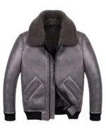 Men's Shearling Grey Sheepskin B2 Leather Jacket | Trendy Leather Jackets