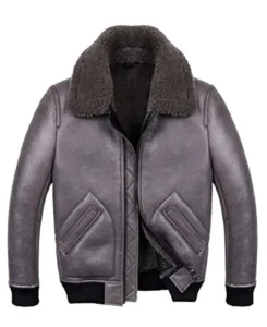 Men's Shearling Grey Sheepskin B2 Leather Jacket | Trendy Leather Jackets