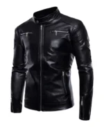 Men's Shiner Black Leather Biker Jacket | Trendy Leather Jackets