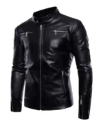 Men's Shiner Black Leather Biker Jacket | Trendy Leather Jackets