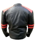 Men's Vintage Brando Red Strip Black Leather Jacket | Trendy Leather Jackets