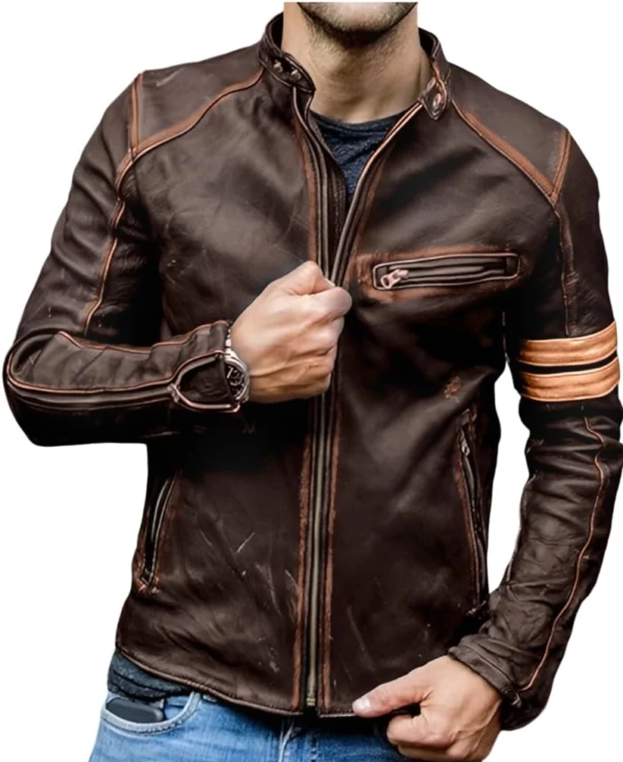 Men's Vintage Distressed Black Biker Leather Jacket | Trendy Leather Jackets