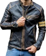 Men's Vintage Distressed Black Biker Leather Jacket | Trendy Leather Jackets
