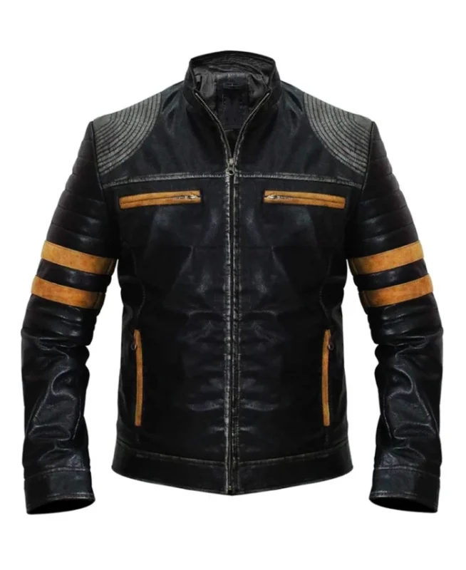 Men's Vintage Distressed Black Leather Jacket | Trendy Leather Jackets