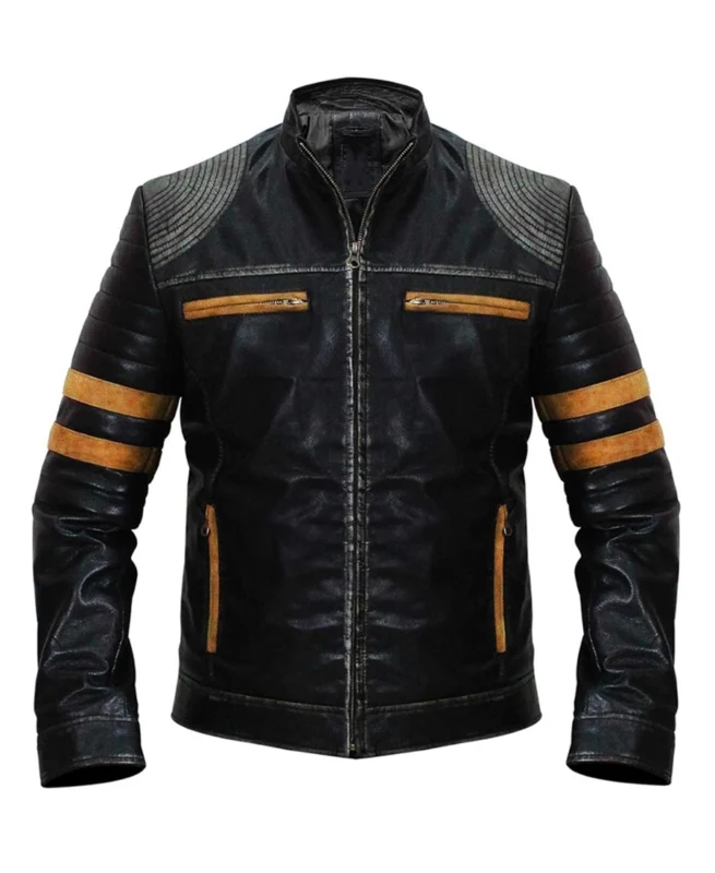 Men's Vintage Distressed Black Leather Jacket | Trendy Leather Jackets