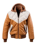 Men's White Beige Quilted Sheepskin Puffer Jacket | Trendy Leather Jackets