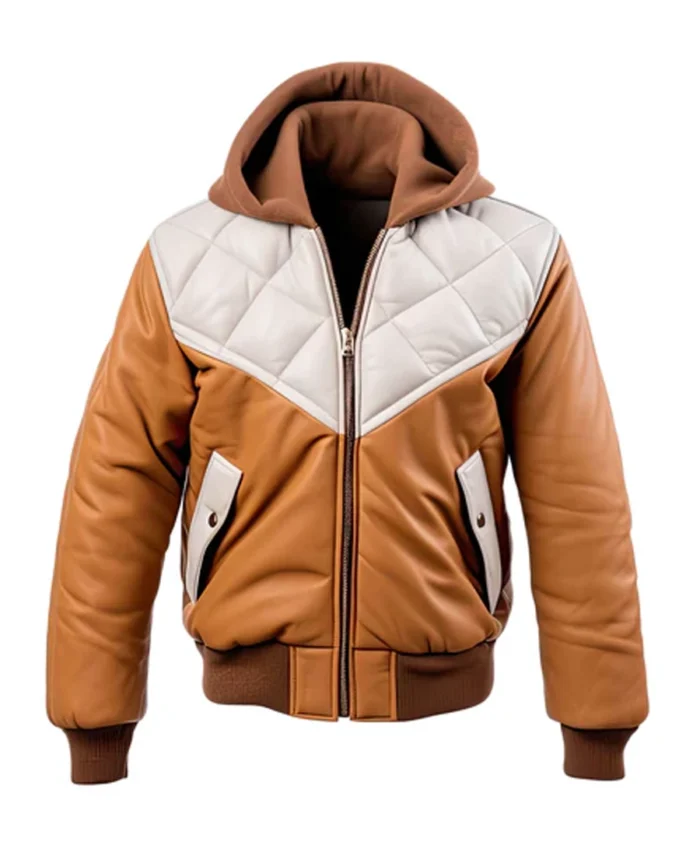 Men's White Beige Quilted Sheepskin Puffer Jacket | Trendy Leather Jackets