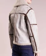 Mens White Waxed Leather Aviator Jacket | Trendy Leather Jackets