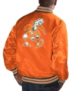 Miami Hurricanes Satin Varsity Jacket | Trendy Leather Jackets
