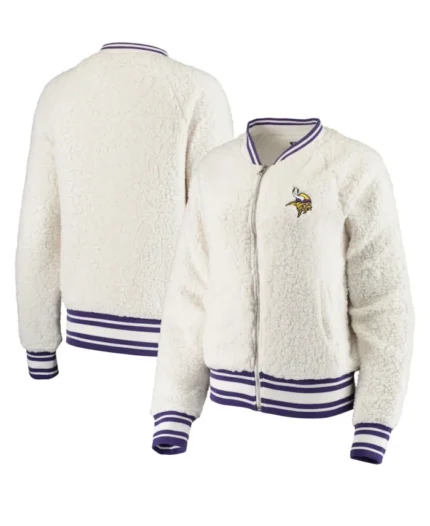 Minnesota Vikings Athletic Sherpa Jacket | Trendy Leather Jackets