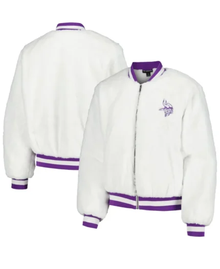 Minnesota Vikings Fur Bomber Jacket | Trendy Leather Jackets