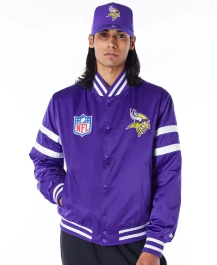 Minnesota Vikings NFL Satin Purple Bomber Jacket | TLJ