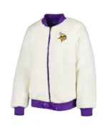 Minnesota Vikings Reversible Fur Jacket | Trendy Leather Jackets