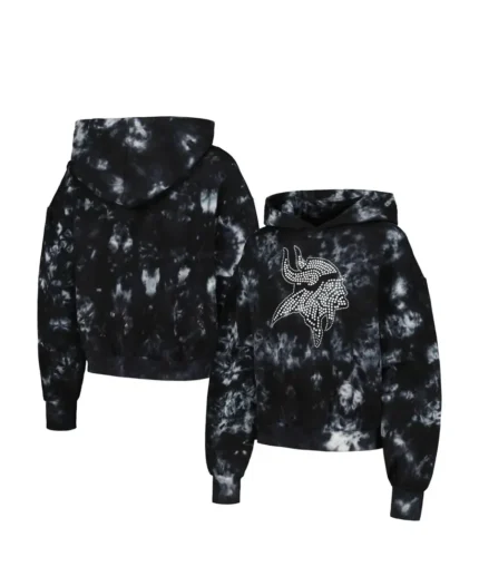 Minnesota Vikings Tie-Dye Cropped Pullover Hoodie | Trendy Leather Jackets