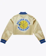 Mitchell And Ness Golden State Warriors Cropped Jacket | Trendy Leather Jackets
