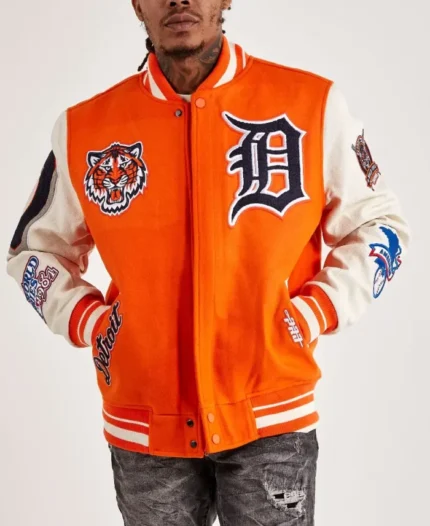 MLB 2024 Tigers Detroit Pro Standard Varsity Jacket | Trendy Leather Jackets