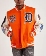 MLB 2024 Tigers Detroit Pro Standard Varsity Jacket | Trendy Leather Jackets