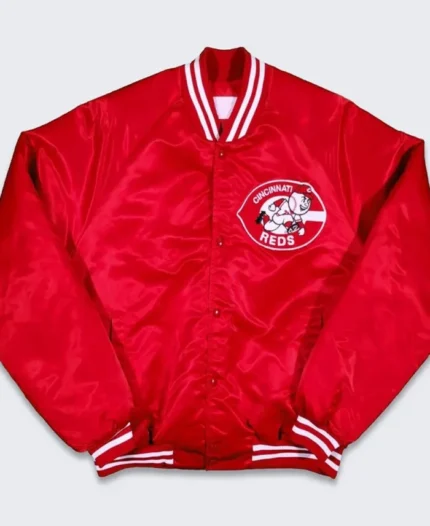 MLB 80s Cincinnati Reds Bomber Jacket | Trendy Leather Jackets