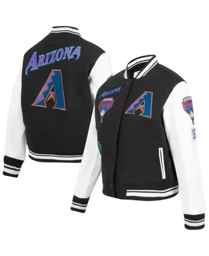 MLB Arizona Diamondbacks Black Retro Classic Varsity Jacket | Trendy Leather Jackets