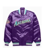 MLB Arizona Diamondbacks Exclusive Purple Satin Jacket | Trendy Leather Jackets