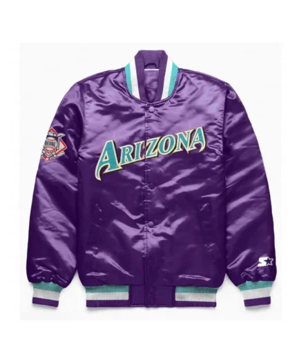 MLB Arizona Diamondbacks Exclusive Purple Satin Jacket | Trendy Leather Jackets