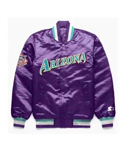 MLB Arizona Diamondbacks Exclusive Purple Satin Jacket | Trendy Leather Jackets