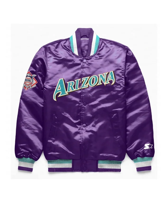 MLB Arizona Diamondbacks Exclusive Purple Satin Jacket | Trendy Leather Jackets