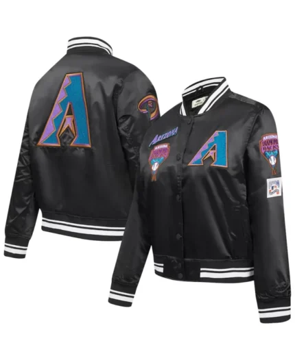 MLB Arizona Diamondbacks Pro Standard Black Satin Jacket | Trendy Leather Jackets