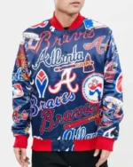 MLB Atlanta Braves AOP Satin Jacket | Trendy Leather Jackets