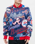 MLB Atlanta Braves AOP Satin Jacket | Trendy Leather Jackets