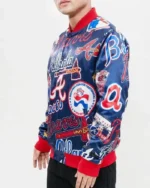MLB Atlanta Braves AOP Satin Jacket | Trendy Leather Jackets