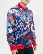 MLB Atlanta Braves AOP Satin Jacket | Trendy Leather Jackets