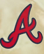 MLB Atlanta Braves Gold Lightweight Satin Jacket | Trendy Leather Jackets