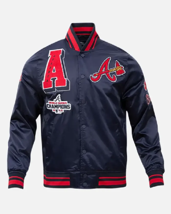 MLB Atlanta Braves Mashup Satin Jacket | Trendy Leather Jackets