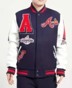 MLB Atlanta Braves Mashup Varsity jacket | Trendy Leather Jackets