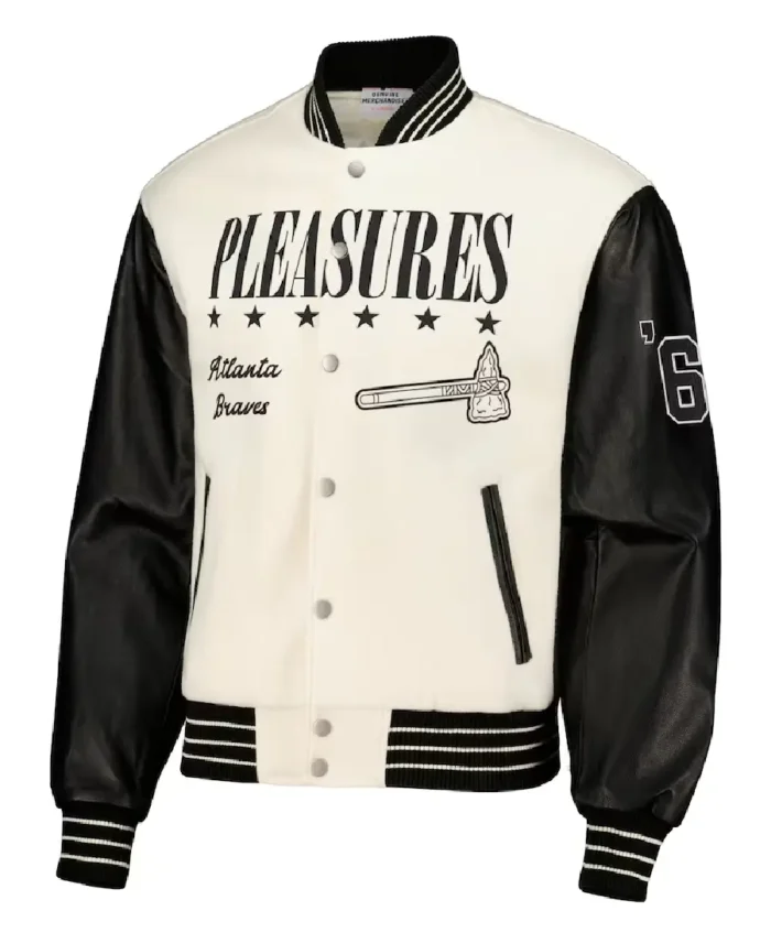 MLB Atlanta Braves PLEASURES Varsity Jacket | Trendy Leather Jackets