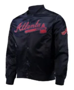 MLB Atlanta Braves Wordmark Satin Jacket | Trendy Leather Jackets