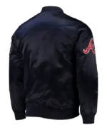 MLB Atlanta Braves Wordmark Satin Jacket | Trendy Leather Jackets