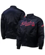 MLB Atlanta Braves Wordmark Satin Jacket | Trendy Leather Jackets