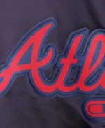 MLB Atlanta Braves Wordmark Satin Jacket | Trendy Leather Jackets