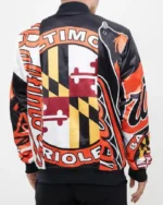 MLB Baltimore Orioles Mashup Satin Jacket | Trendy Leather Jackets