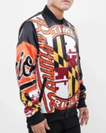 MLB Baltimore Orioles Mashup Satin Jacket | Trendy Leather Jackets