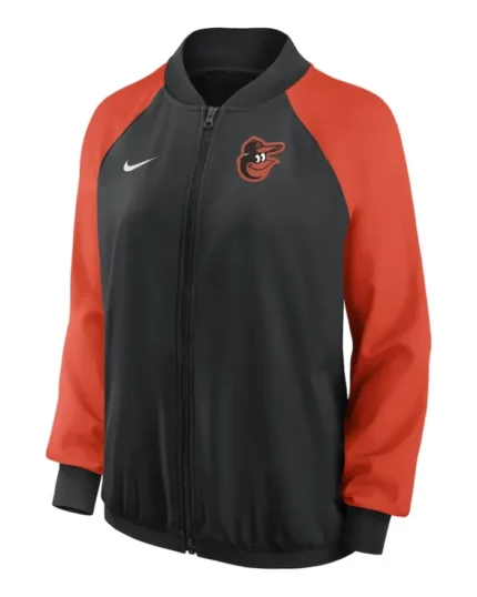MLB Baltimore Orioles Nike Black Raglan Performance Jacket | Trendy Leather Jackets