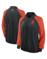 MLB Baltimore Orioles Nike Black Raglan Performance Jacket | Trendy Leather Jackets