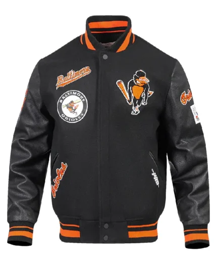 MLB Baltimore Orioles Retro Classic Wool Varsity Jacket | Trendy Leather Jackets
